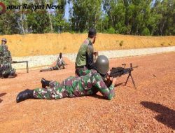 Prajurit Petarung Gurita Perkasa Yonmarhanlan IV Laksanakan Latihan Menembak Senjata Mesin Ringan