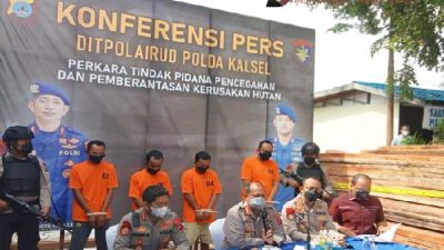 Ditpolairud Polda Kalsel Ungkap Kasus Illegal Logging, 1 Orang  Pelaku ternyata Oknum Polisi