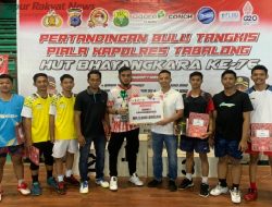 Pasangan Iptu Sutargo/Rahman Juara Pertandingan Bulu Tangkis Kapolres Cup 2022