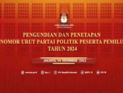 Inilah Nomor Urut Partai Politik Peserta Pemilu 2024