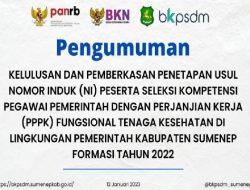 Pengumuman Kelulusan dan Pemberkasan Peserta Seleksi PPPK Kabupaten Sumenep