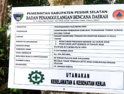 BPBD Pessel Kuncurkan Dana Pembangunan Bronjong di Nagari Kampung Tengah Tapan