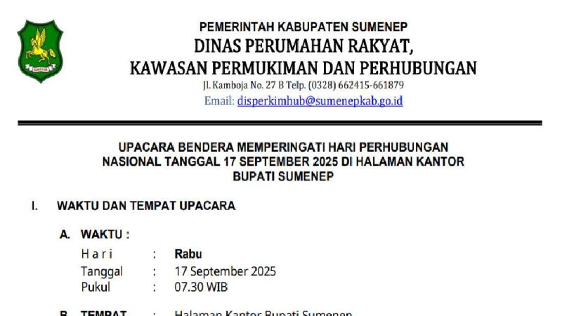Besok, Pemkab Sumenep akan Menggelar Upacara Harhubnas 2025,