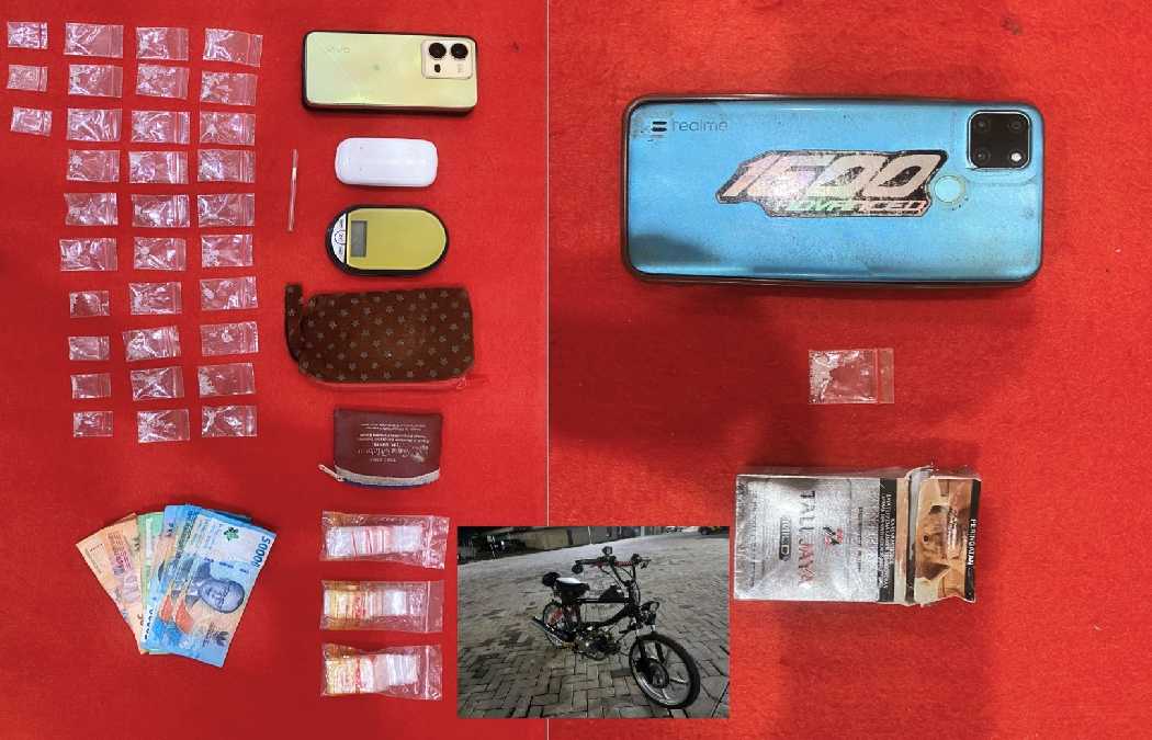 Operasi Malam Satresnarkoba Sumenep: Dua Pengedar Sabu Ditangkap, 33 Poket Siap Edar Disita 2 Sabu