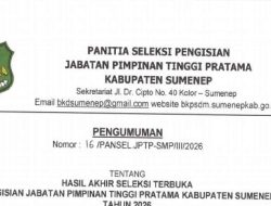 12 Nama Lolos Seleksi JPT Pratama Sumenep 2026 Diumumkan, Ini Kandidat di Empat Jabatan Strategis