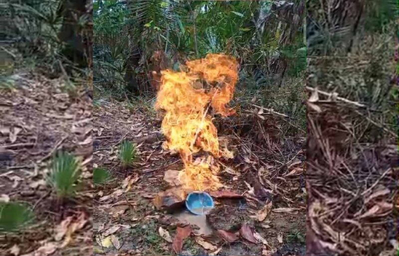 Sumur bor milik milik Asdino, Desa Tamidung.sesaat sebelum lubang ditutup.