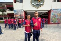 Faizal Feriyanto yang akan turun pada cabang Pencak Silat saat bersama dengan Sekda Sumenep Agus Dwi Syahputra