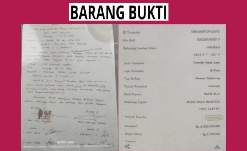 Barang bukti yang diamankan oleh penyidik Polresta Sumenep. 
